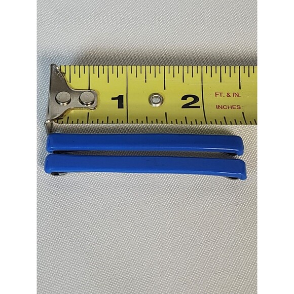 2 Goody Stay Tight Vintage Vtg Clasp Clip Hair Barrettes 2.5” USA BLUE‎ main image 8